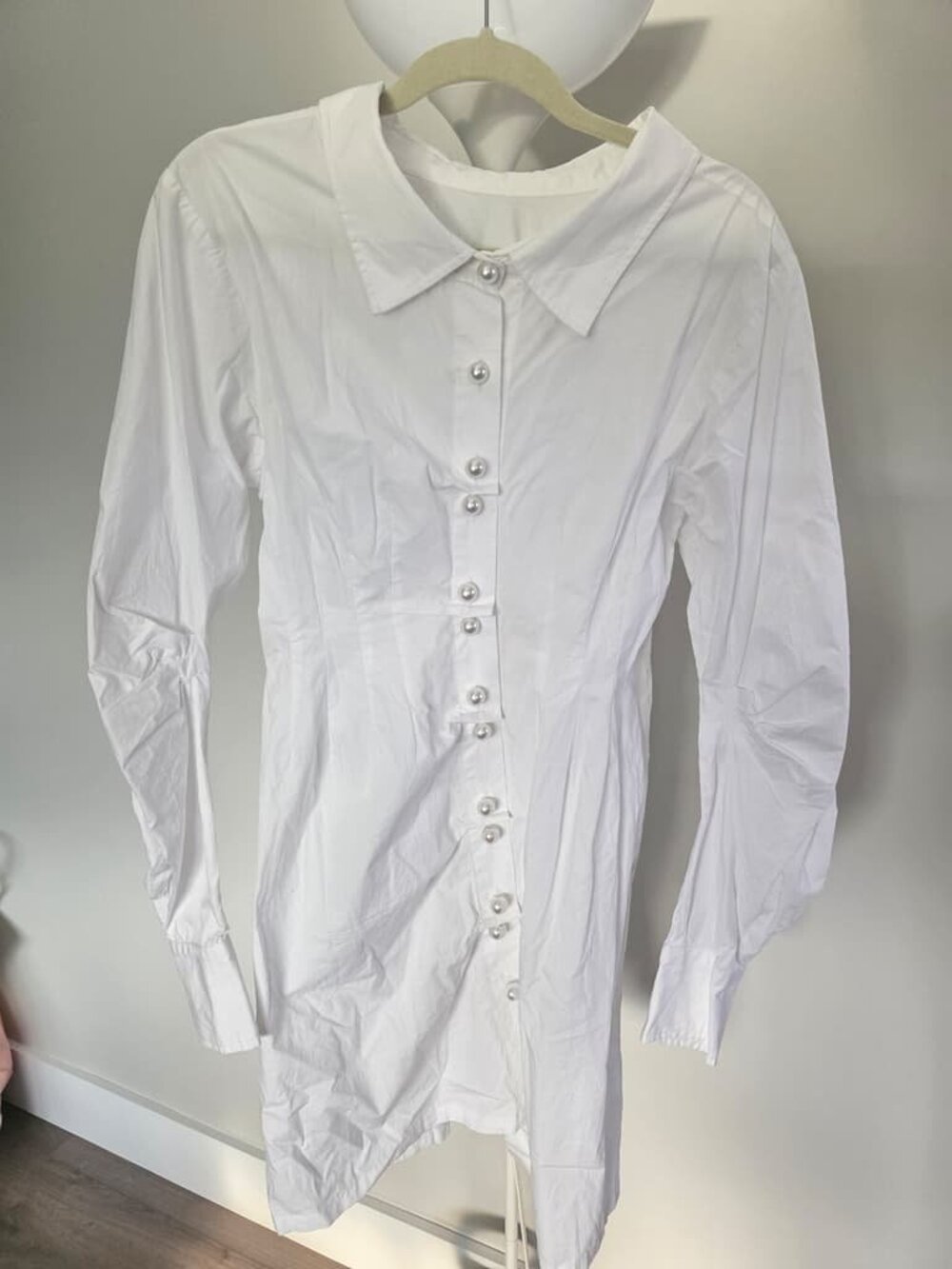 with pearl buttons